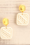 Hanoi Gold Earrings w/ Clay Pendant | La petite garçonne close-up
