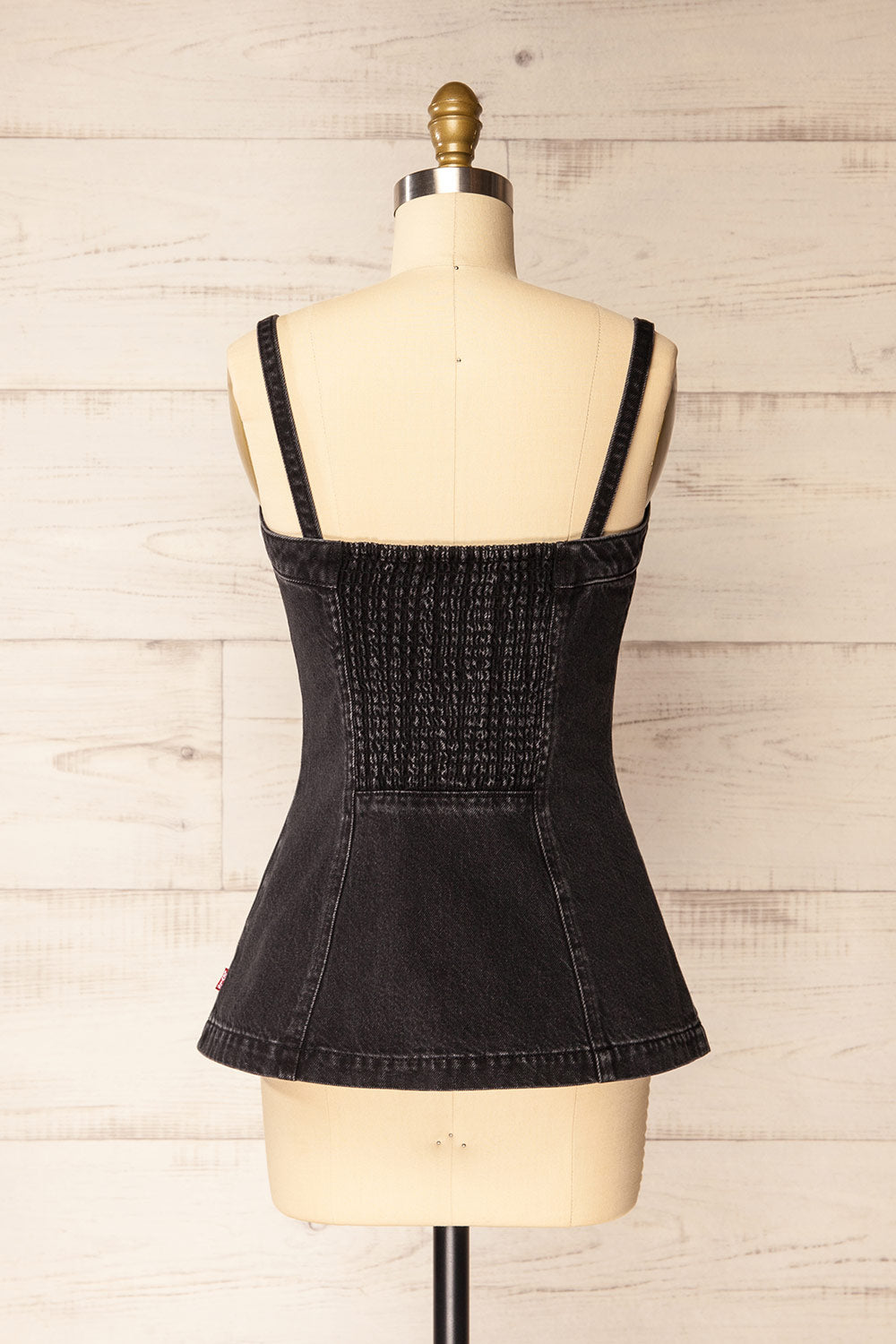 Harare Black Denim Bustier with Pockets | La petite garçonne back view