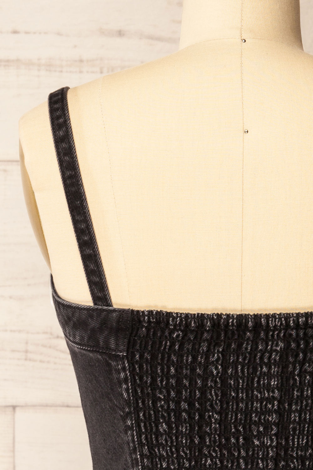 Harare Black Denim Bustier with Pockets | La petite garçonne back