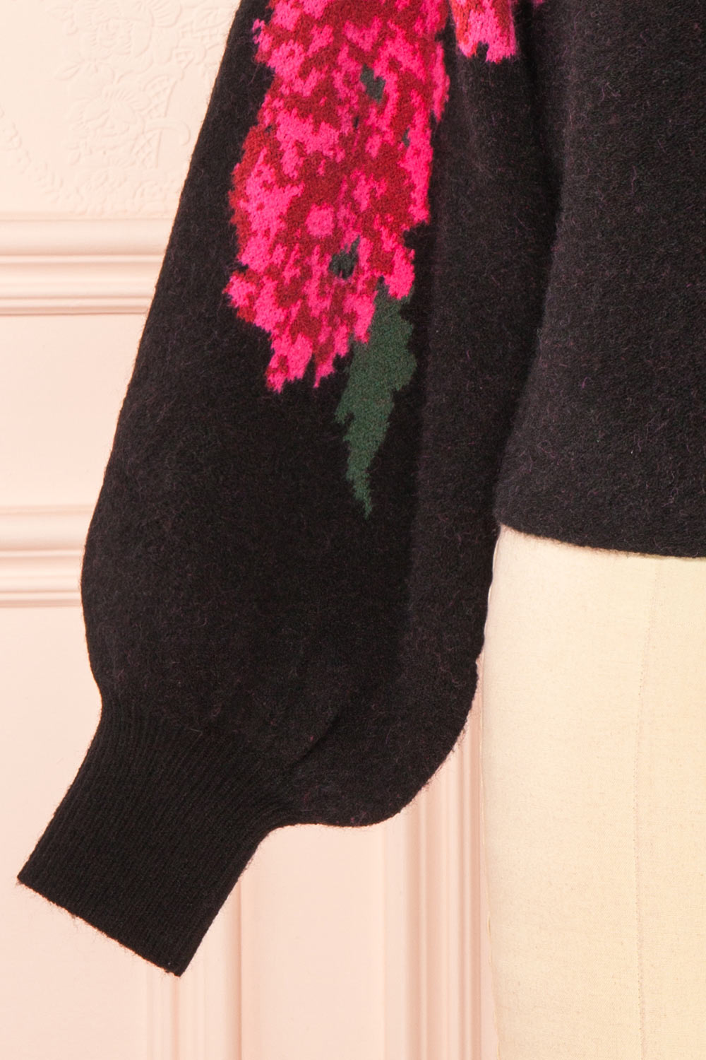 Hargeisa Black Knit Sweater w/ Boat Neckline | Boutique 1861 bottom