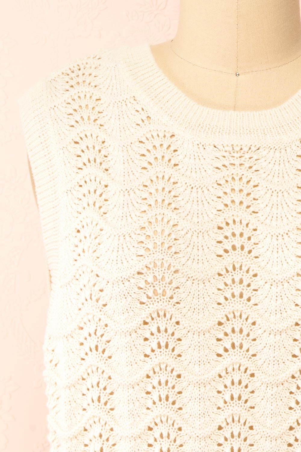 Harim Ivory Openwork Knit Sweater Vest | Boutique 1861 front