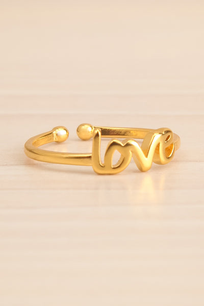Harribey Gold Adjustable Love Ring | La petite garçonne side close-up