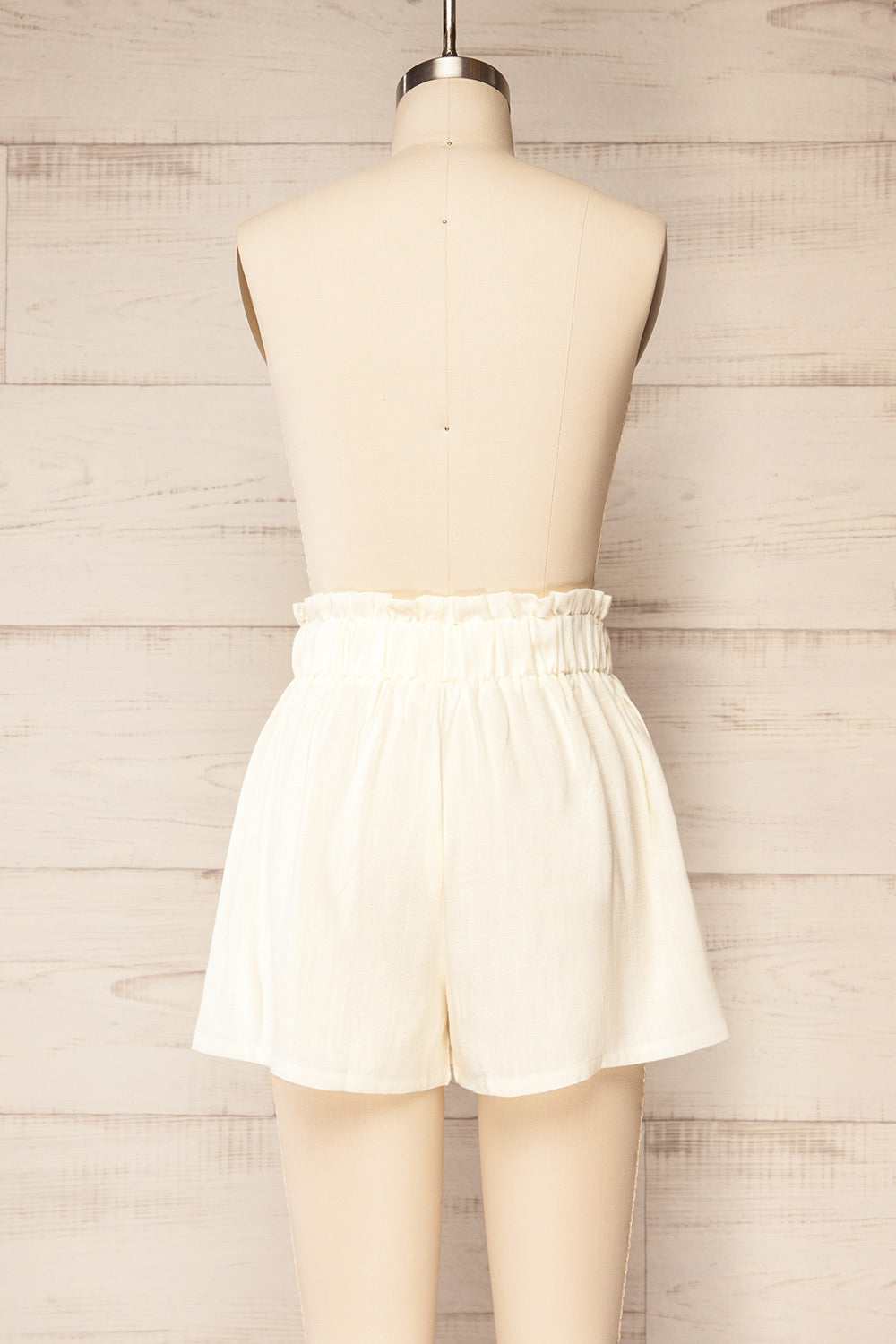 Hatherleigh Ivory Loose Shorts w/ Elastic Waist | La petite garçonne back view