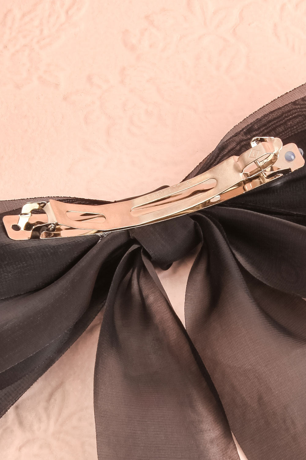 Hattie Black Bow Hair Clip | Boutique 1861 back close-up