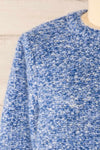 Hautmont Blue Round Collar Knitted Sweater | La petite garçonne front close-up