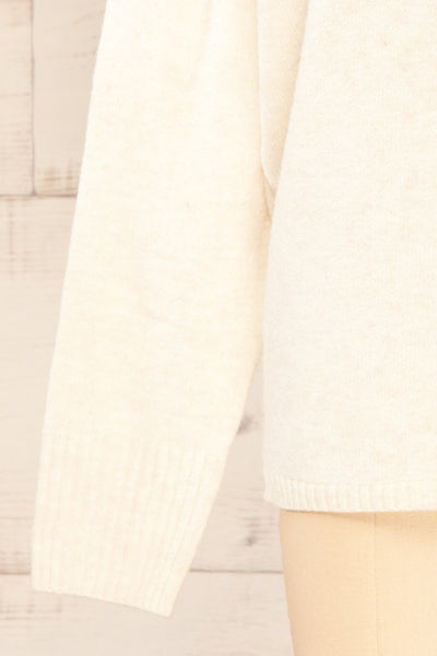 Havre Ivory Soft Knit V-Neck Sweater | La petite garçonne  sleeve