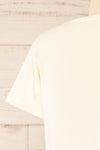 Haworth Beige T-Shirt w/ Green & Pink Flowers | La petite garçonne back close-up