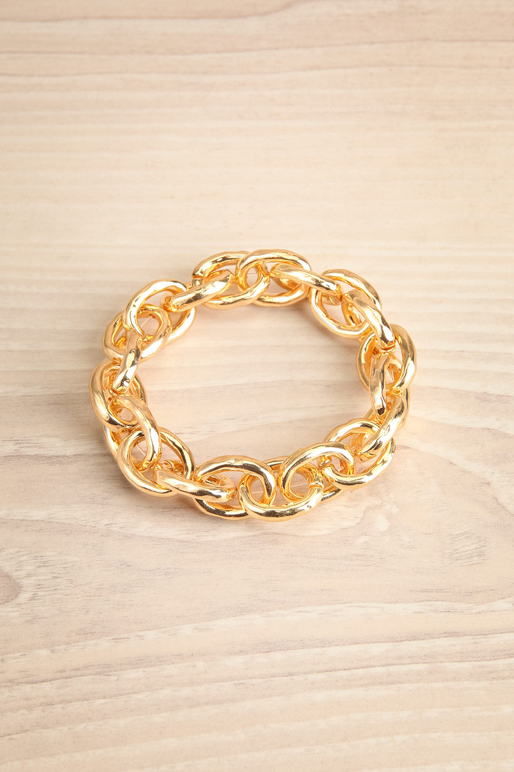 Hedylogos Gold Elastic Chain Link Bracelet | La petite garçonne
