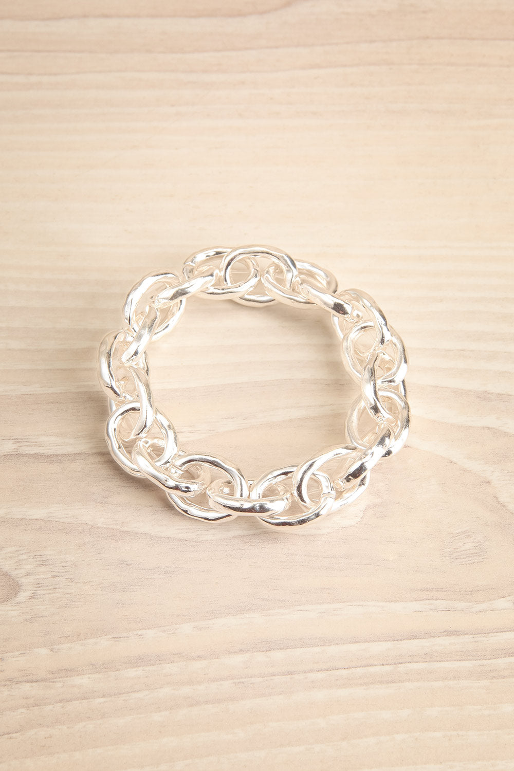 Hedylogos Silver Elastic Chain Link Bracelet | La petite garçonne
