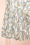 Heina Short Blue Floral Dress w/ Puffy Sleeves | Boutique 1861 bottom