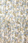 Heina Short Blue Floral Dress w/ Puffy Sleeves | Boutique 1861 fabric