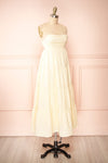 Hella Tiered Beige Midi Dress w/ Polka Dots | Boutique 1861 side view