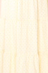 Hella Tiered Beige Midi Dress w/ Polka Dots | Boutique 1861 texture