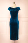Hesperia Teal Velvet Midi Dress | Boutique 1861 back view
