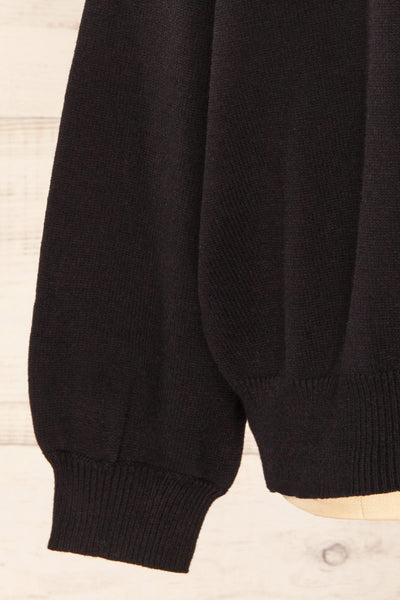 Heswall Black Oversized Sweater | La petite garçonne bottom close-up