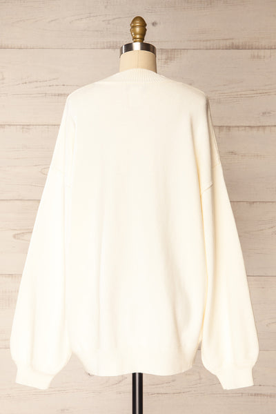 Heswall Ivory Oversized Sweater | La petite garçonne back view