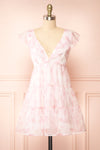 Hevenleigh Pink Short Tiered Dress w/ Ruffles | Boutique 1861 front view