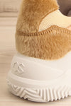 Hevye Beige Lace-Up Sneakers w/ Faux Fur | La petite garçonne back close-up
