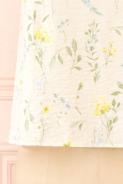 Hezerae Beige Silky Top w/ Floral Pattern | Boutique 1861  bottom
