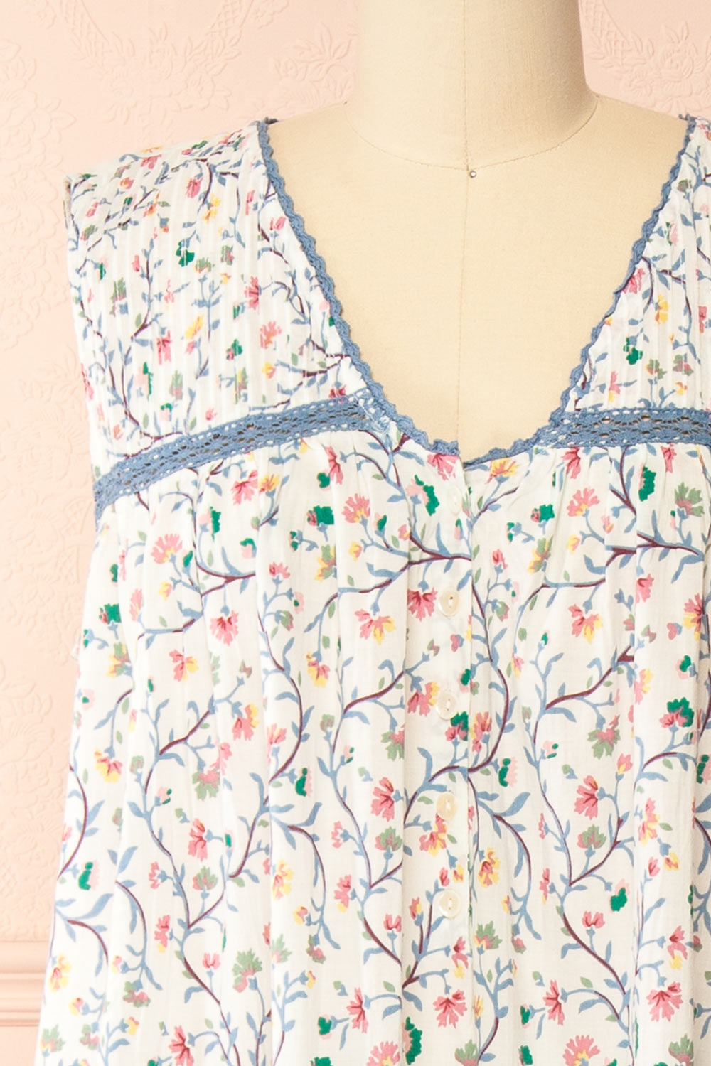 Holland Floral Maxi Nightgown with Crochet Details by April Cornell | Boutique 1861 front