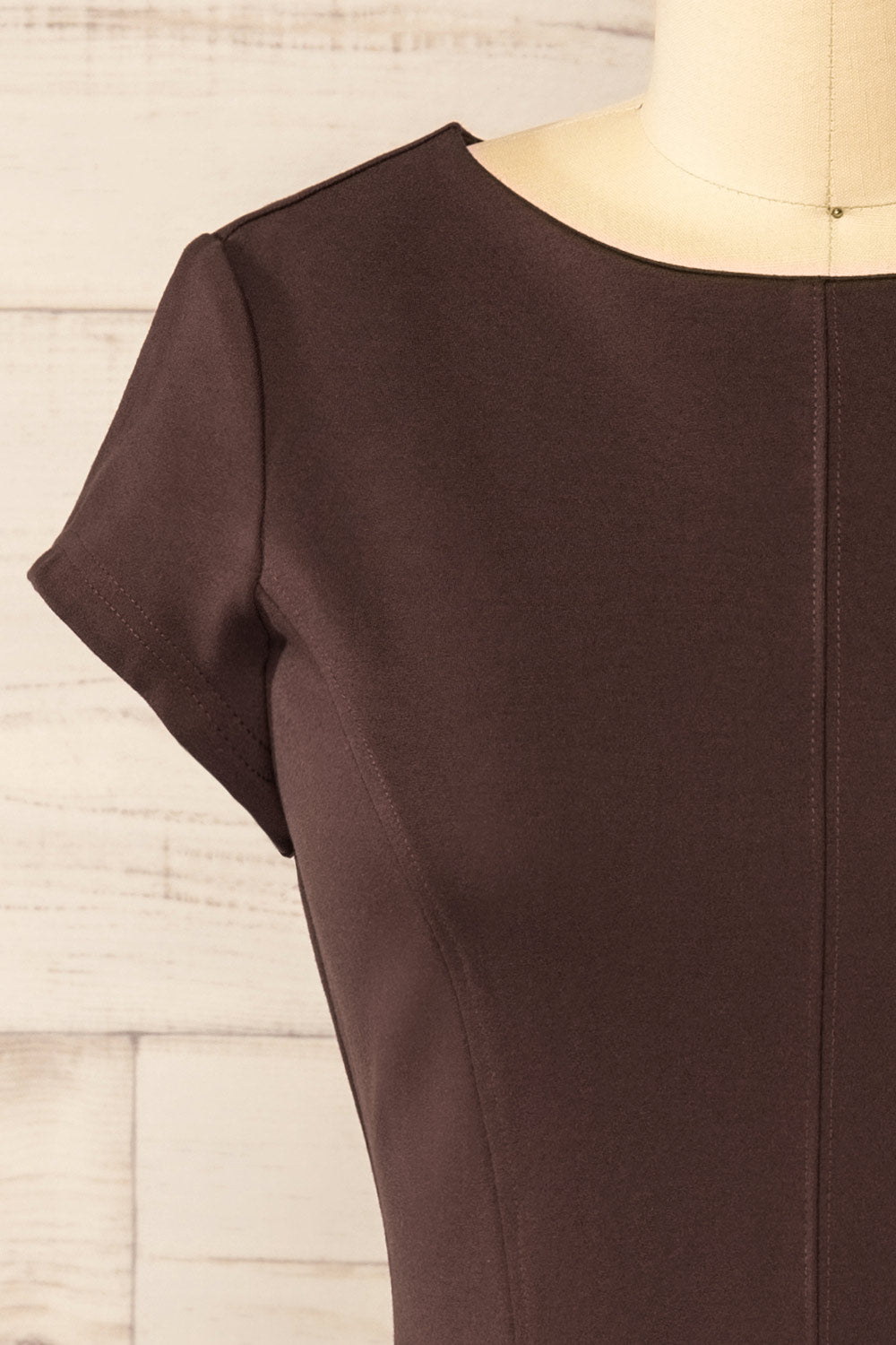 Holon Brown Short A-Line Dress | La petite garçonne front 