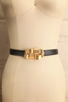 Homard Black Faux Leather Belt w/ Gold Buckle | La petite garçonne