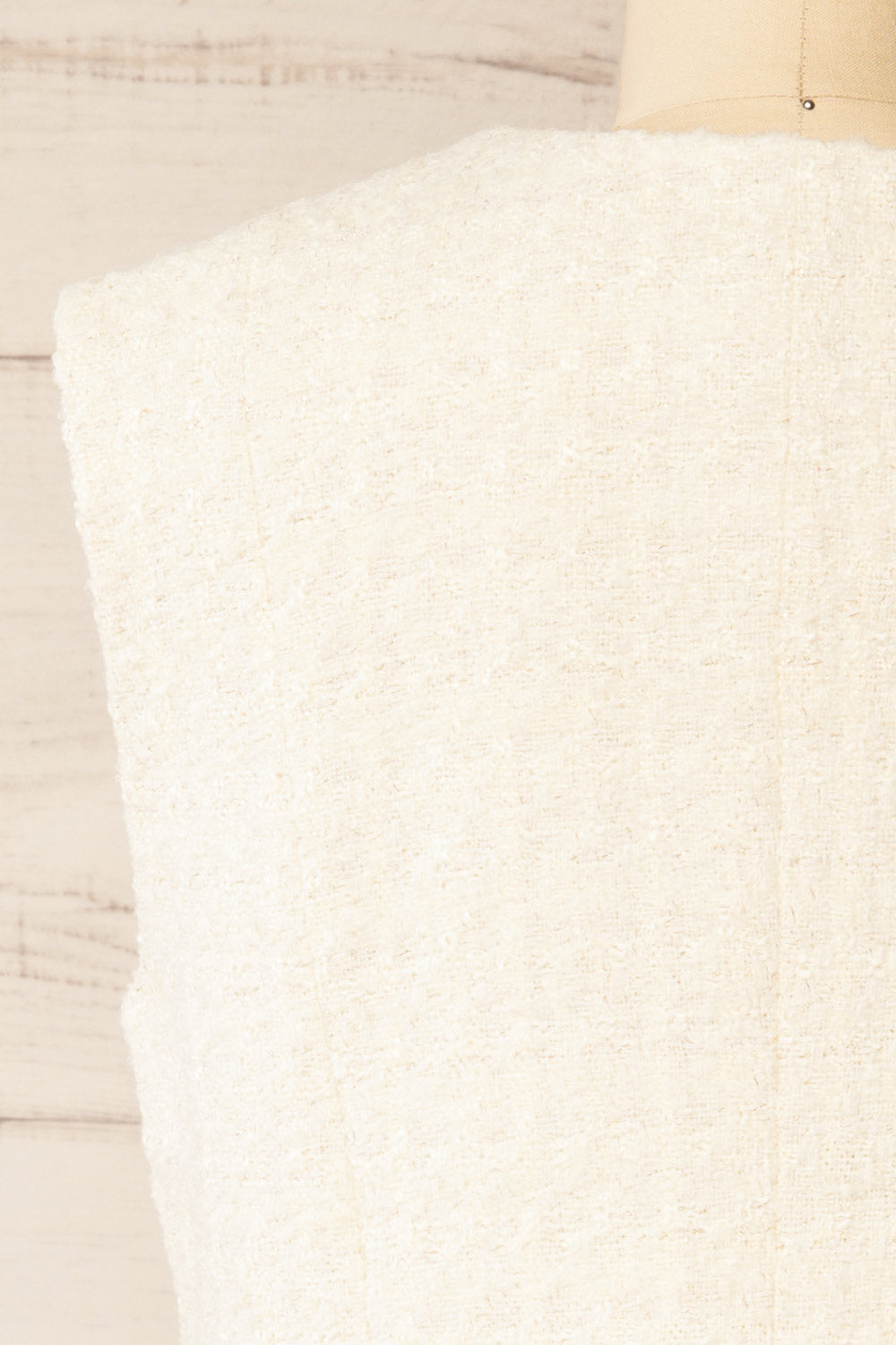 Honcho White Sleeveless Tweed Top | La petite garçonne back