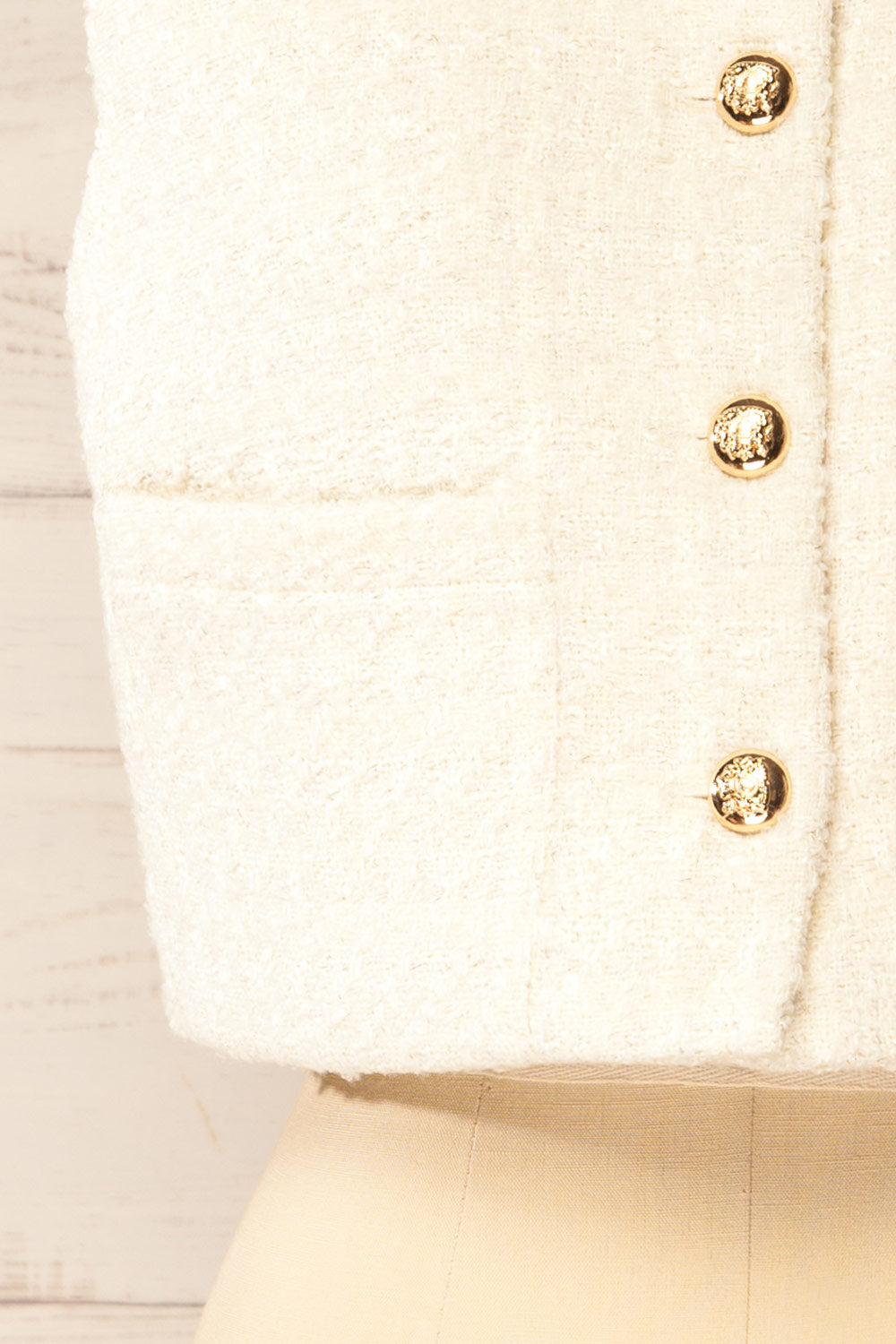 Honcho White Sleeveless Tweed Top | La petite garçonne bottom