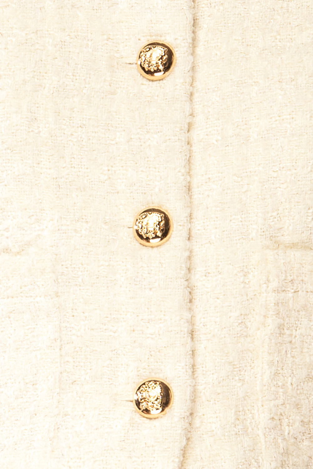 Honcho White Sleeveless Tweed Top | La petite garçonne fabric 