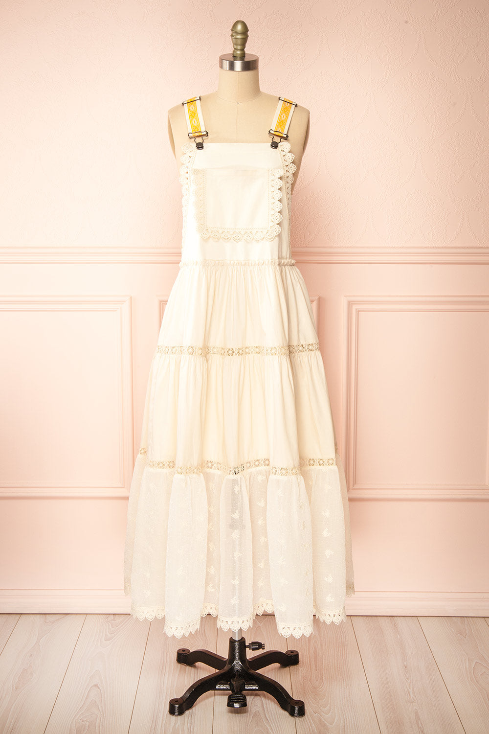 Hoolin Maxi Ivory Overall Dress | Boutique 1861 front view