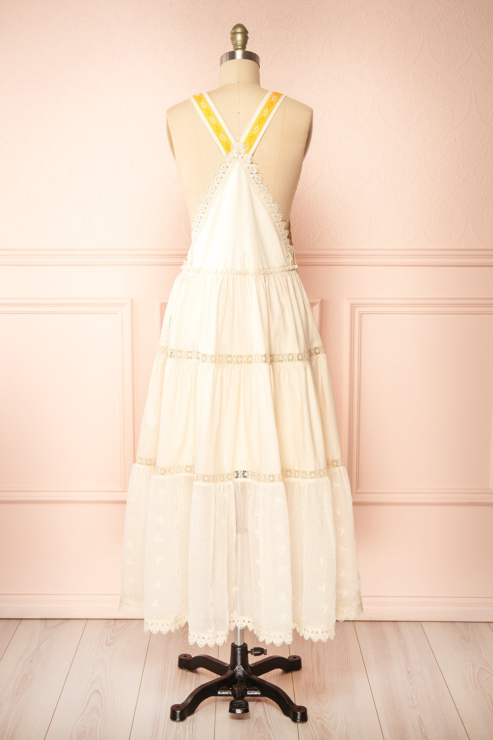 Hoolin Maxi Ivory Overall Dress | Boutique 1861 back view