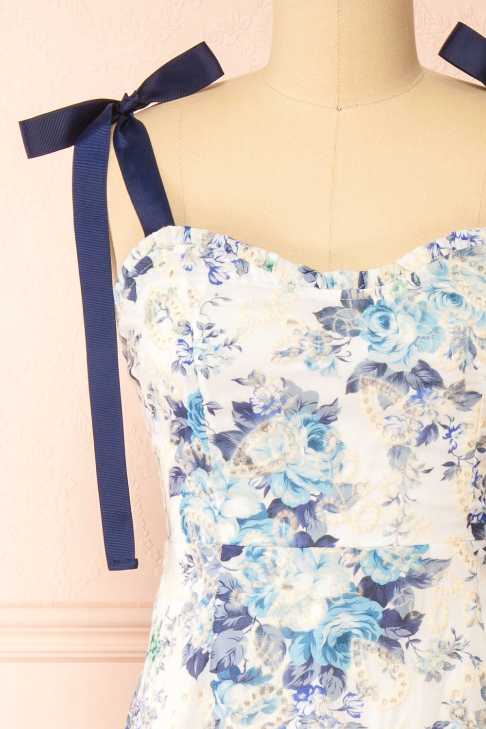 Hoonji Floral Midi Dress w/ Tie Straps | Boutique 1861  front