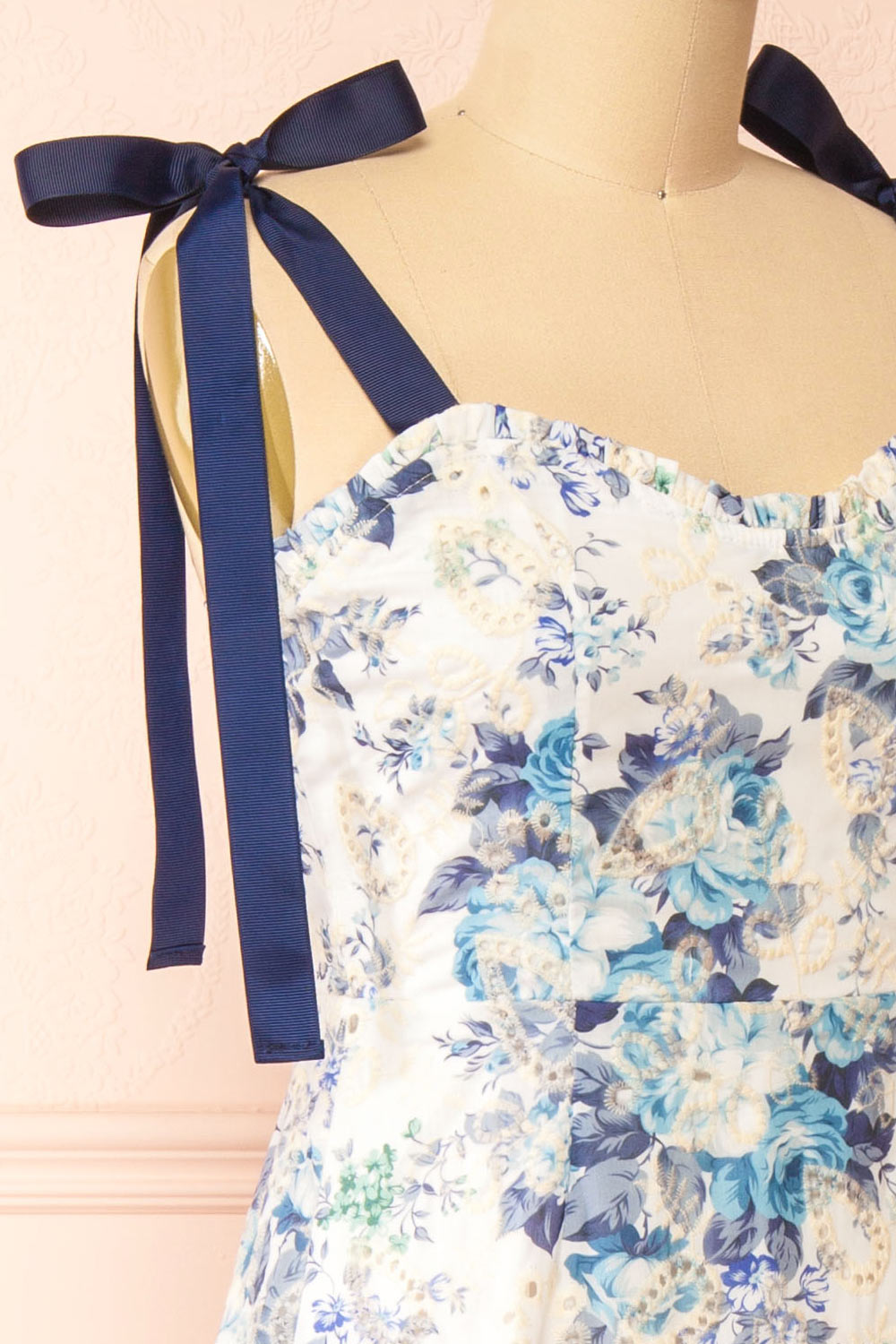 Hoonji Floral Midi Dress w/ Tie Straps | Boutique 1861  side