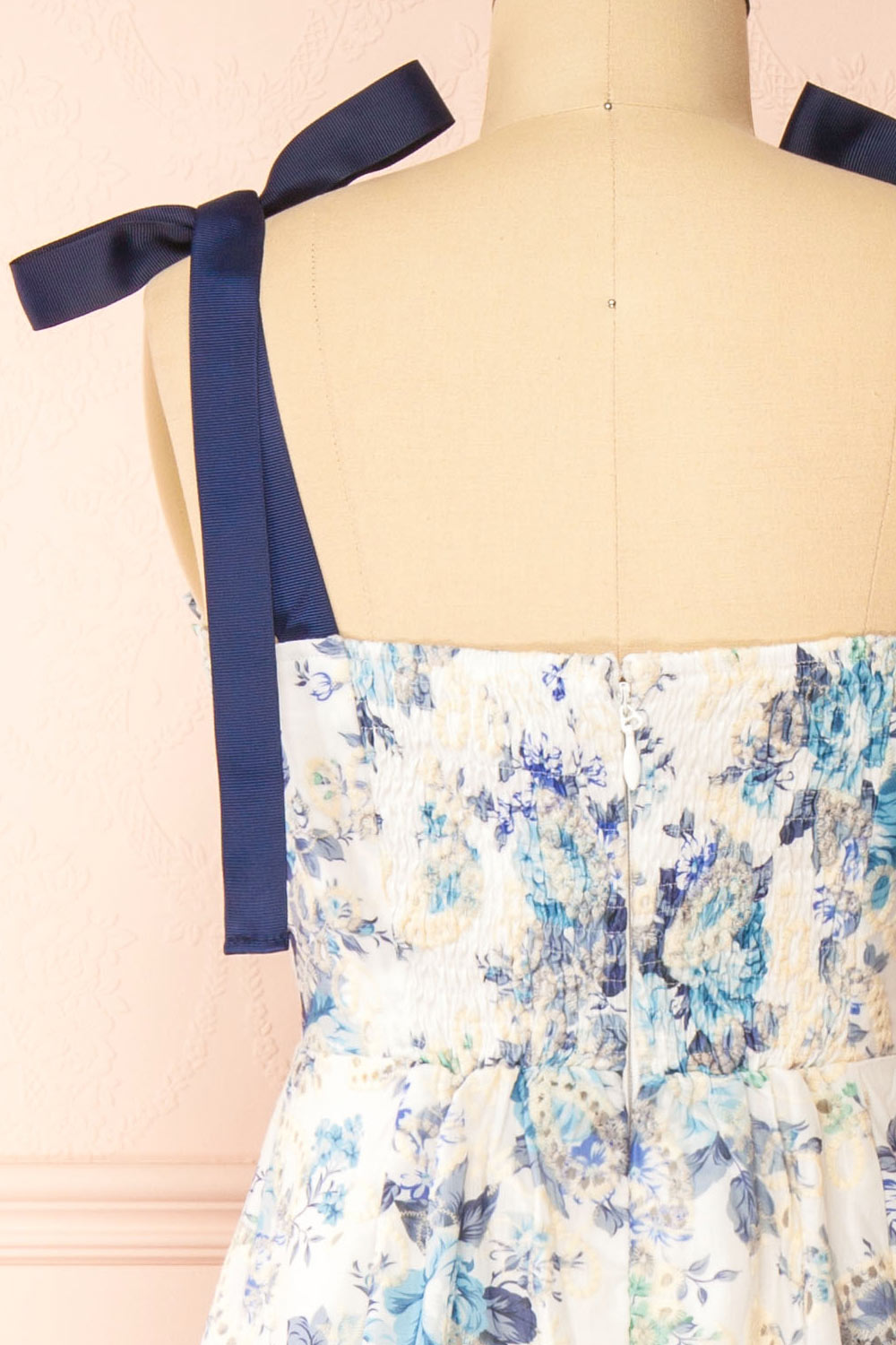 Hoonji Floral Midi Dress w/ Tie Straps | Boutique 1861  back