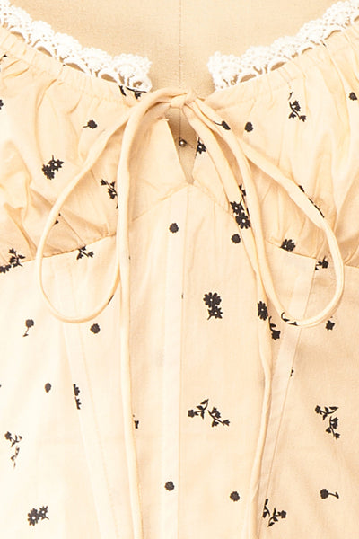 Howleen Beige Floral Bustier Top | Boutique 1861 fabric