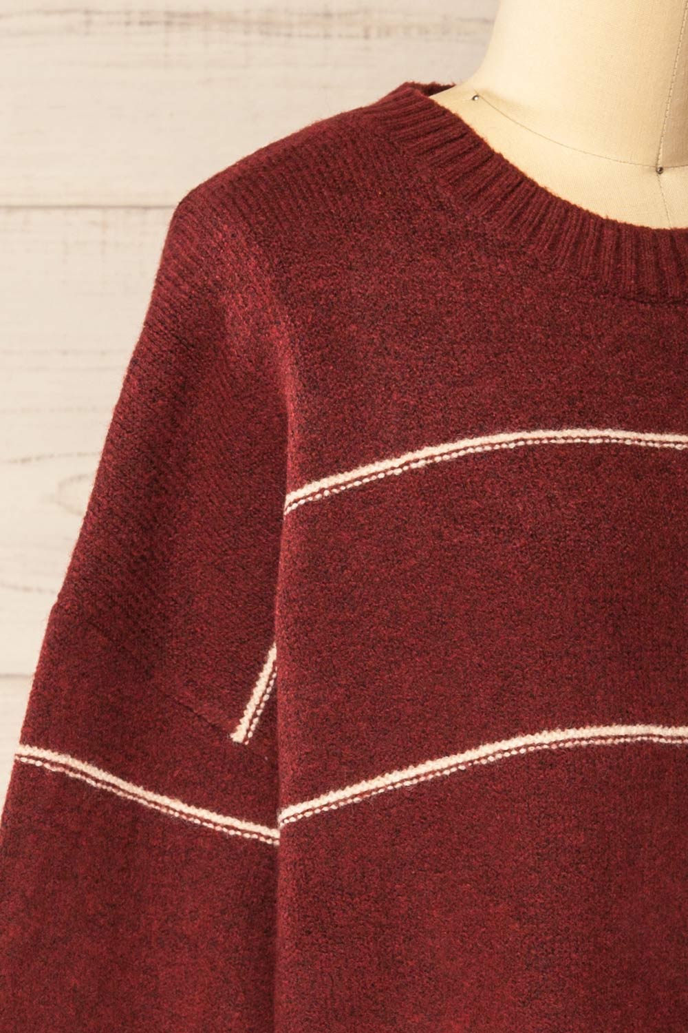 Hurst Burgundy with Stripes Oversized Sweater | La petite garçonne side