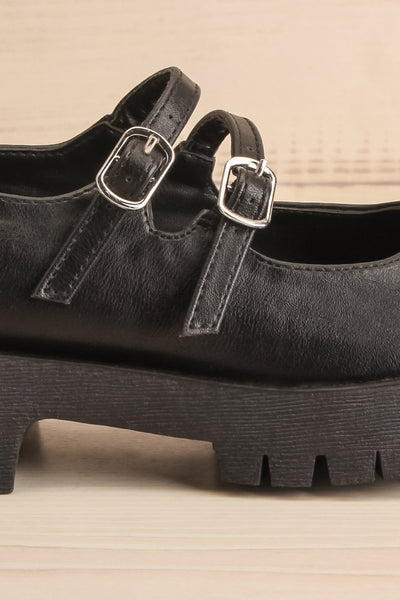 Hutch Black Faux-Leather Mary-Jane Platform Shoes | La petite garçonne side close-up