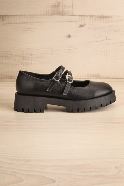 Hutch Black Faux-Leather Mary-Jane Platform Shoes | La petite garçonne side view