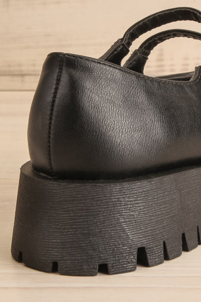 Hutch Black Faux-Leather Mary-Jane Platform Shoes | La petite garçonne back close-up