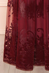 Hyade Burgundy Plus Size V-Neck Floral Maxi Dress | Boutique 1861 bottom