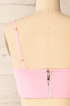 Hyeres Pink Cropped Corset Top w/ Back Zipper | La petite garçonne back close-up