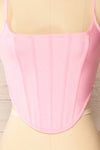 Hyeres Pink Cropped Corset Top w/ Back Zipper | La petite garçonne detail