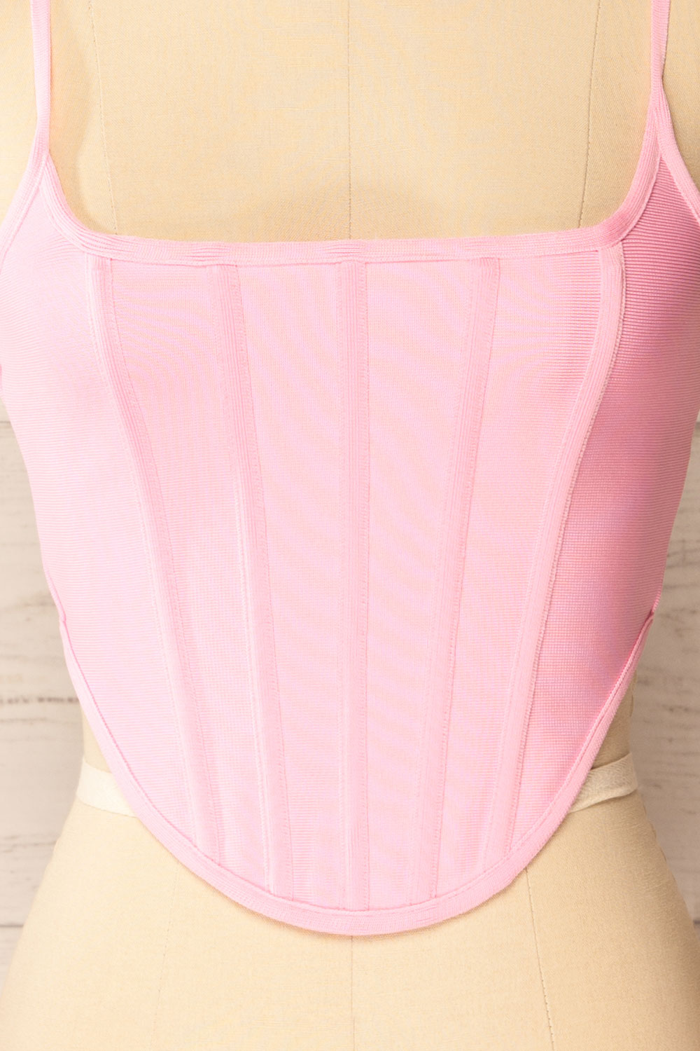 Hyeres Pink Cropped Corset Top w/ Back Zipper