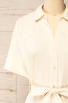 Hyris Ivory Long Shirt Dress w/ Belt | La petite garçonne  front