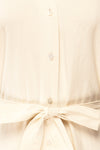 Hyris Ivory Long Shirt Dress w/ Belt | La petite garçonne  fabric