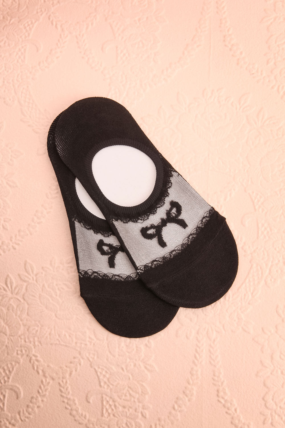 Ibari Black No Show Socks w/ Ribbon Detail | Boutique 1861 view