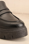 Ibberton Chunky Heeled Black Loafers | La petite garçonne front close-up