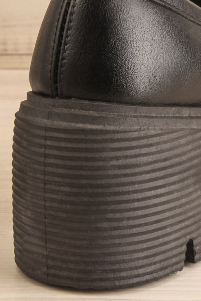 Ibberton Chunky Heeled Black Loafers | La petite garçonne back close-up