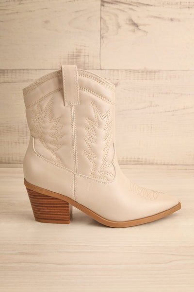 Idabel Ivory Cowboy Boots | La petite garçonne side view