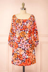 Idalai Floral Long Sleeve Off-Shoulder Short Dress | Boutique 1861 front view